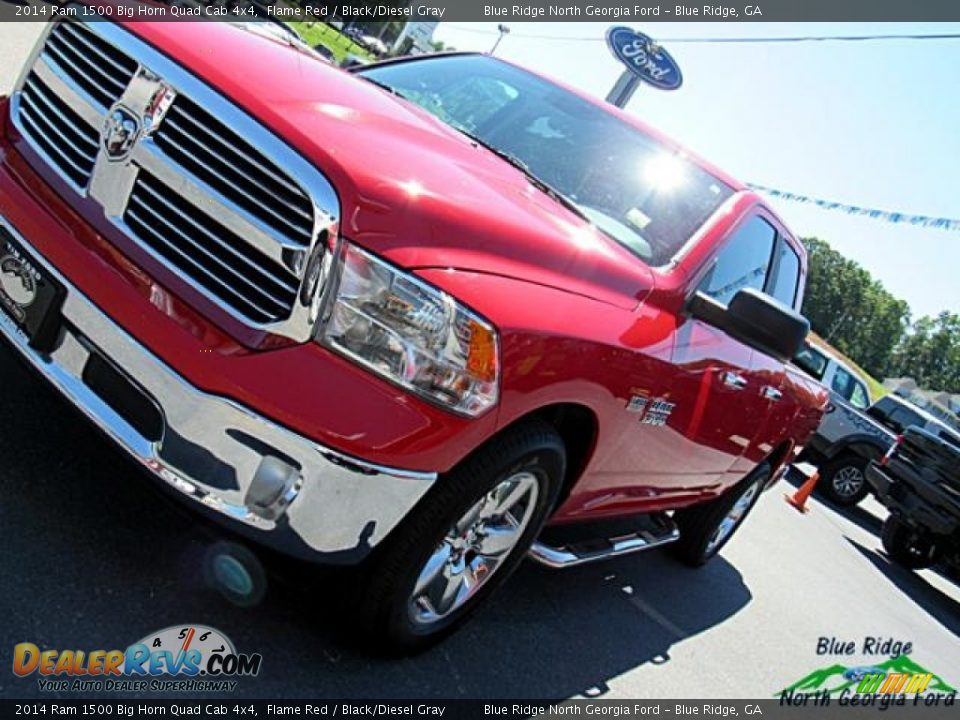 2014 Ram 1500 Big Horn Quad Cab 4x4 Flame Red / Black/Diesel Gray Photo #33