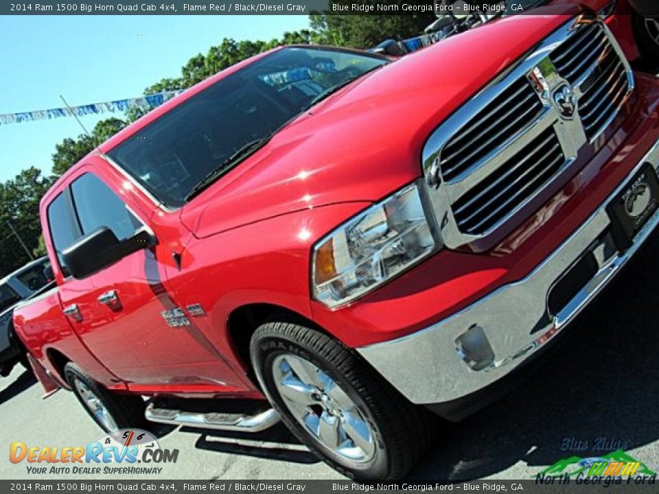 2014 Ram 1500 Big Horn Quad Cab 4x4 Flame Red / Black/Diesel Gray Photo #34