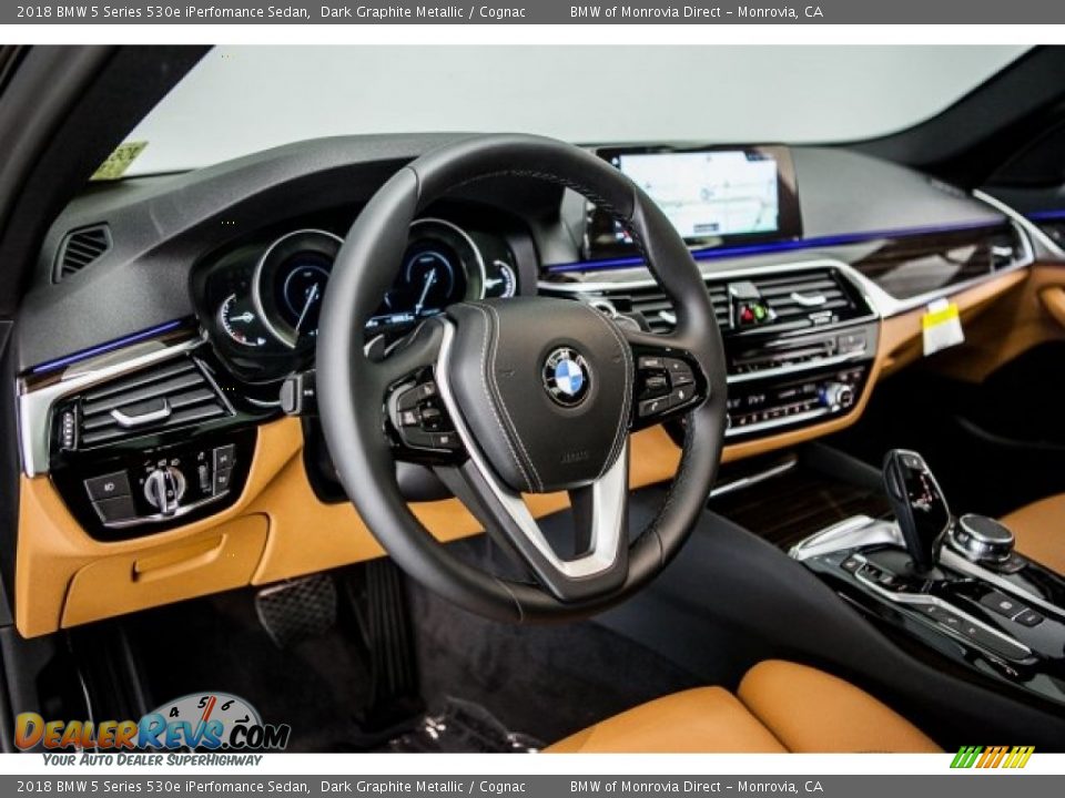 2018 BMW 5 Series 530e iPerfomance Sedan Dark Graphite Metallic / Cognac Photo #5