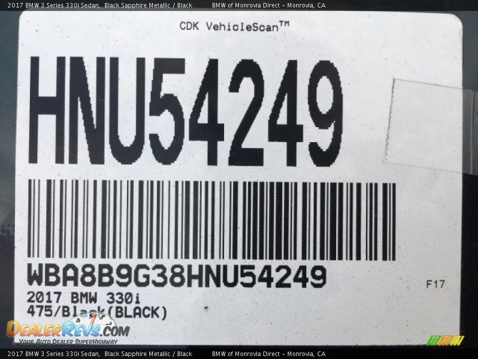 2017 BMW 3 Series 330i Sedan Black Sapphire Metallic / Black Photo #11