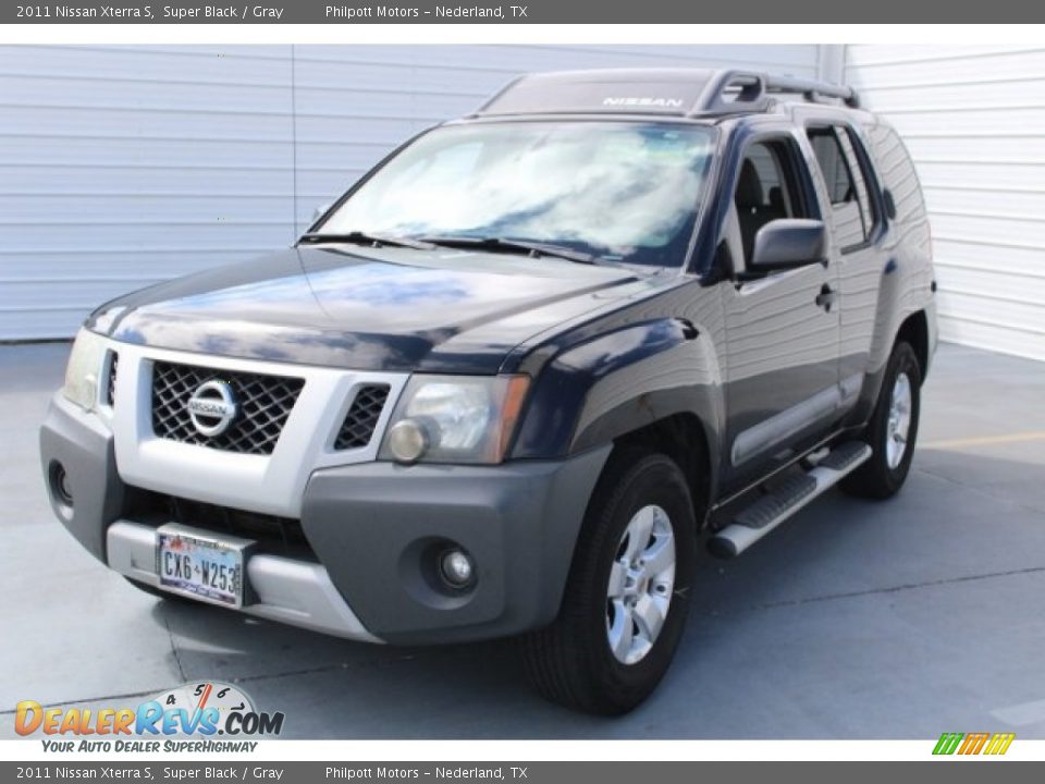 2011 Nissan Xterra S Super Black / Gray Photo #3