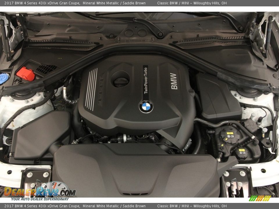 2017 BMW 4 Series 430i xDrive Gran Coupe Mineral White Metallic / Saddle Brown Photo #25
