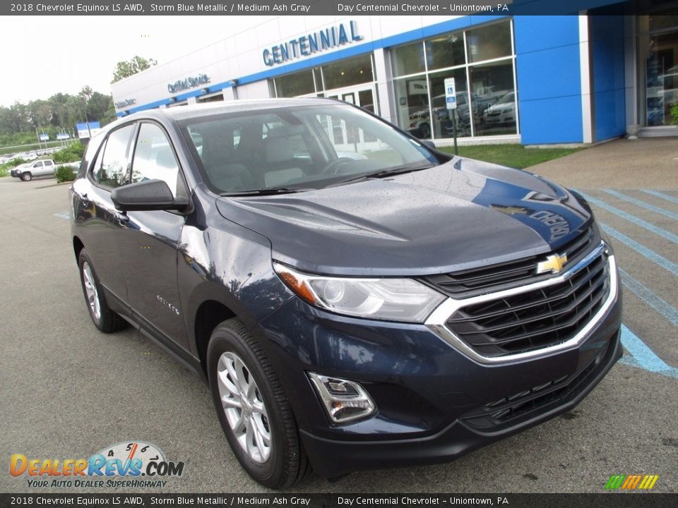 2018 Chevrolet Equinox LS AWD Storm Blue Metallic / Medium Ash Gray Photo #13
