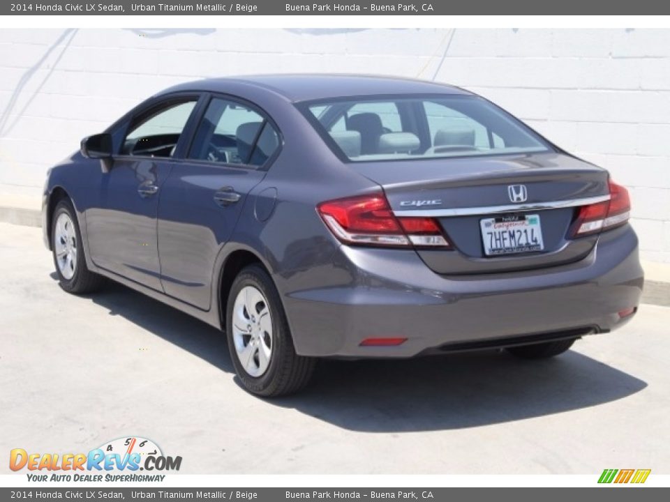 2014 Honda Civic LX Sedan Urban Titanium Metallic / Beige Photo #2