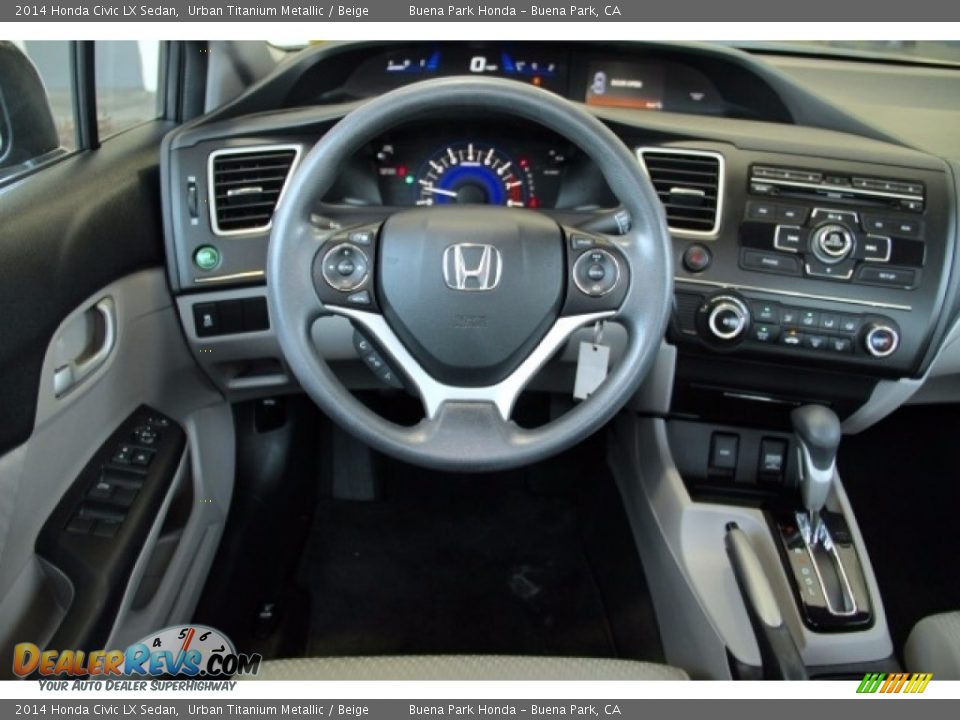 2014 Honda Civic LX Sedan Urban Titanium Metallic / Beige Photo #5