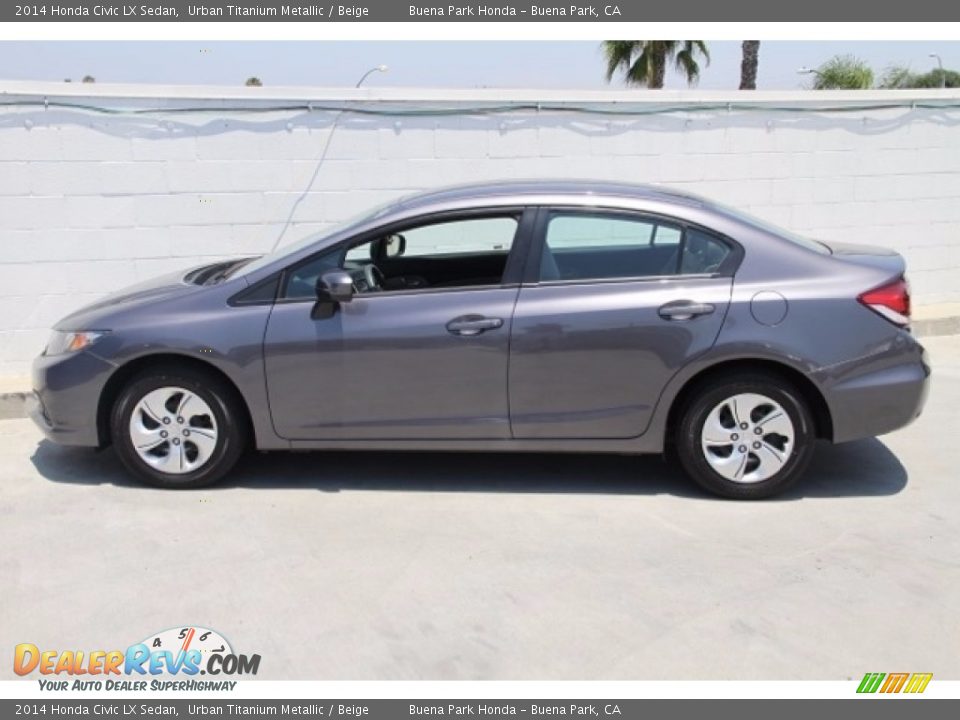 2014 Honda Civic LX Sedan Urban Titanium Metallic / Beige Photo #8