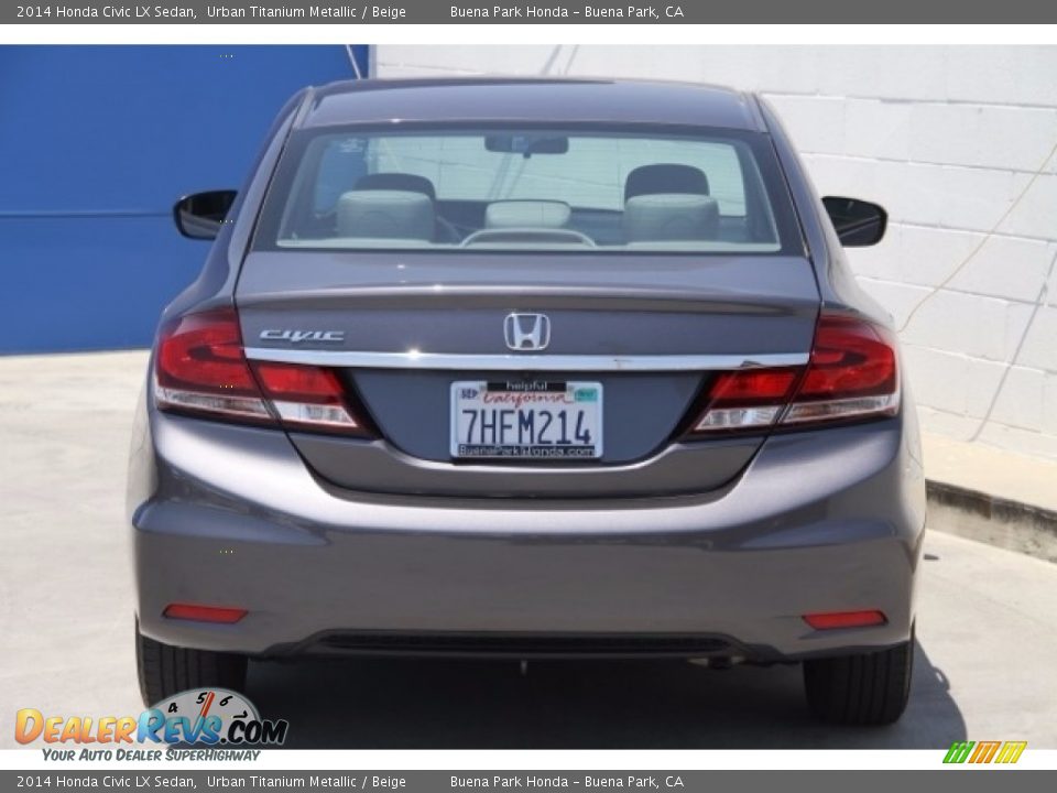 2014 Honda Civic LX Sedan Urban Titanium Metallic / Beige Photo #9