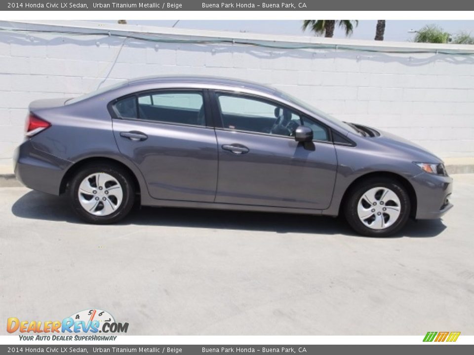 2014 Honda Civic LX Sedan Urban Titanium Metallic / Beige Photo #10