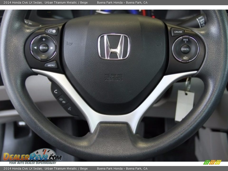 2014 Honda Civic LX Sedan Urban Titanium Metallic / Beige Photo #11