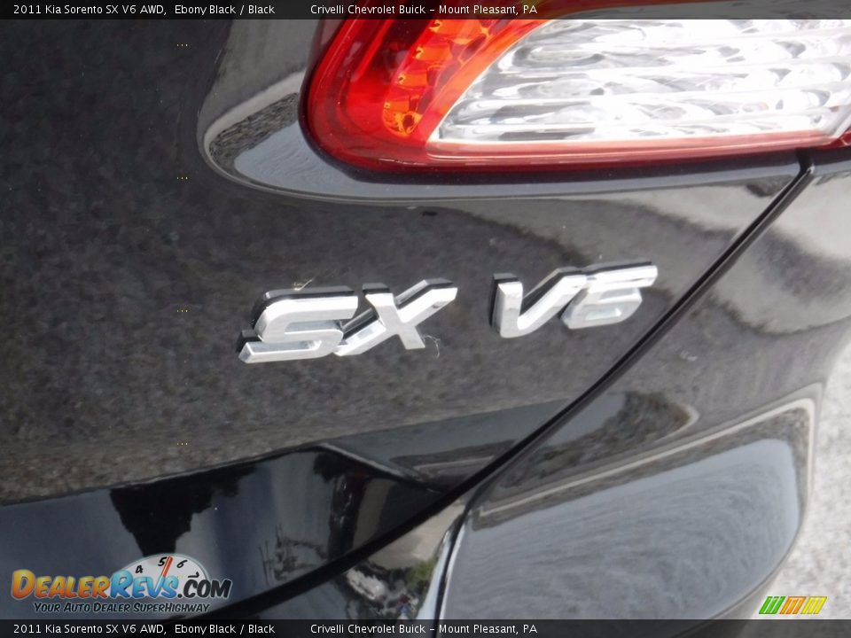 2011 Kia Sorento SX V6 AWD Ebony Black / Black Photo #11