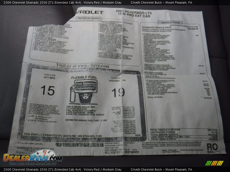 2006 Chevrolet Silverado 1500 Z71 Extended Cab 4x4 Victory Red / Medium Gray Photo #34