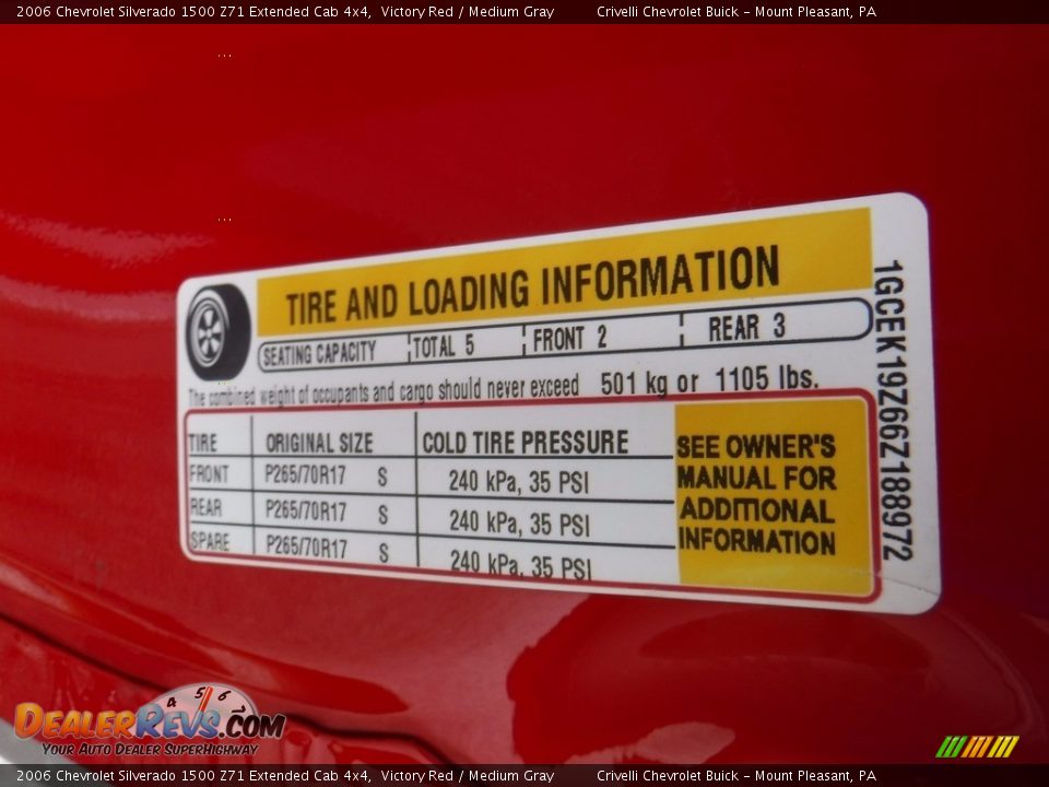 2006 Chevrolet Silverado 1500 Z71 Extended Cab 4x4 Victory Red / Medium Gray Photo #36