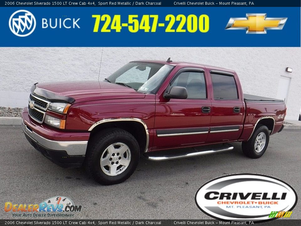 2006 Chevrolet Silverado 1500 LT Crew Cab 4x4 Sport Red Metallic / Dark Charcoal Photo #1
