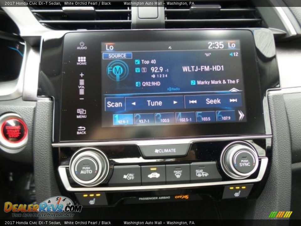 2017 Honda Civic EX-T Sedan White Orchid Pearl / Black Photo #23