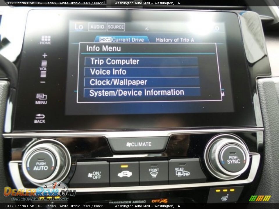 2017 Honda Civic EX-T Sedan White Orchid Pearl / Black Photo #25