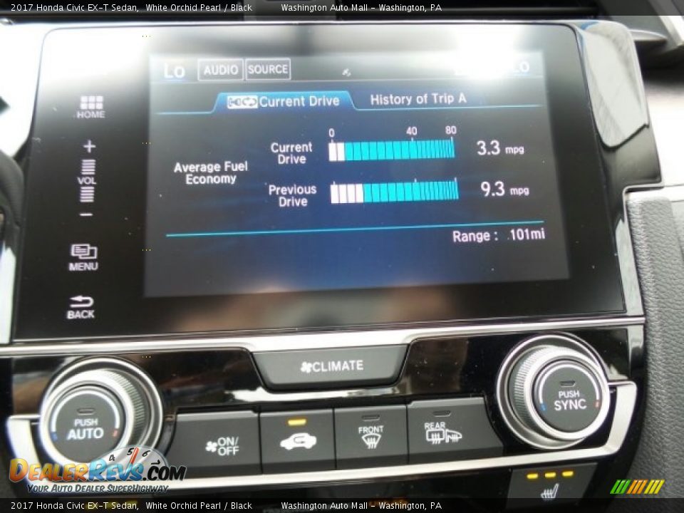 2017 Honda Civic EX-T Sedan White Orchid Pearl / Black Photo #26