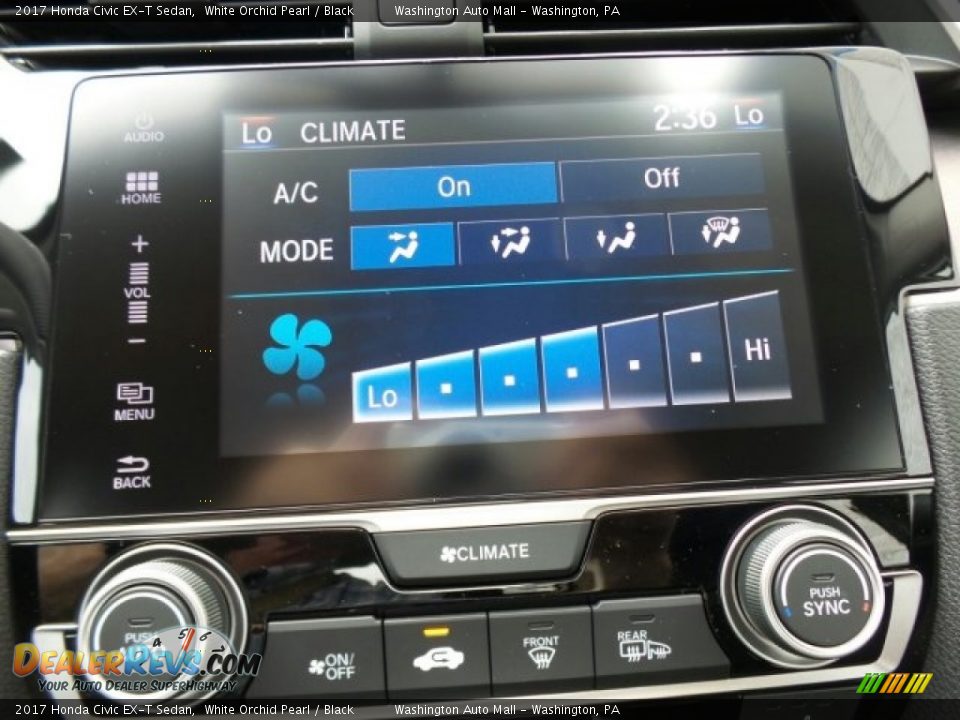 2017 Honda Civic EX-T Sedan White Orchid Pearl / Black Photo #27