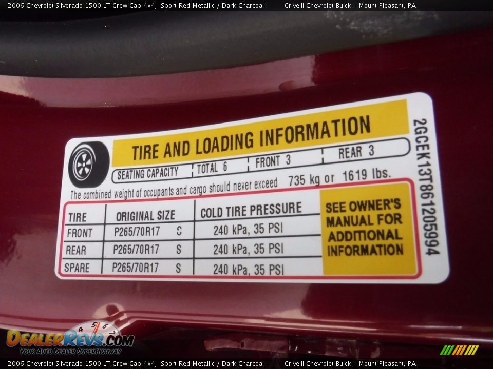 2006 Chevrolet Silverado 1500 LT Crew Cab 4x4 Sport Red Metallic / Dark Charcoal Photo #34