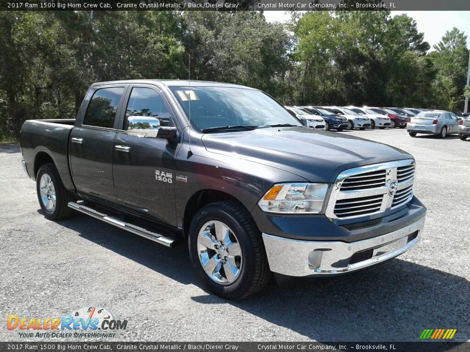 2017 Ram 1500 Big Horn Crew Cab Granite Crystal Metallic / Black/Diesel Gray Photo #7