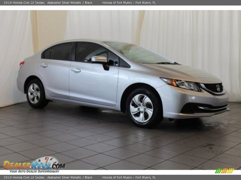 2014 Honda Civic LX Sedan Alabaster Silver Metallic / Black Photo #2