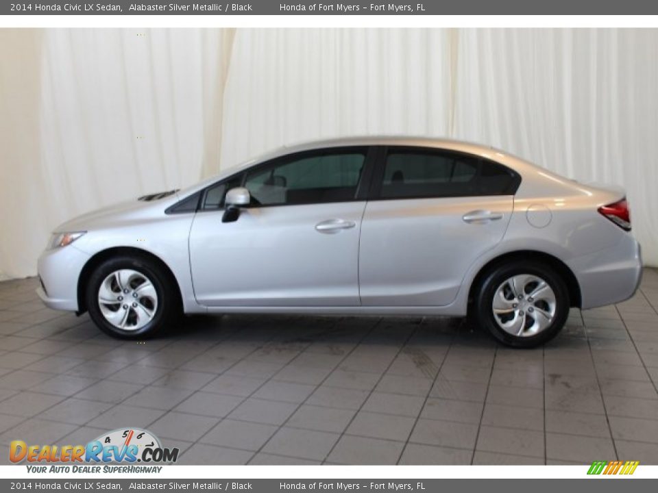 2014 Honda Civic LX Sedan Alabaster Silver Metallic / Black Photo #4