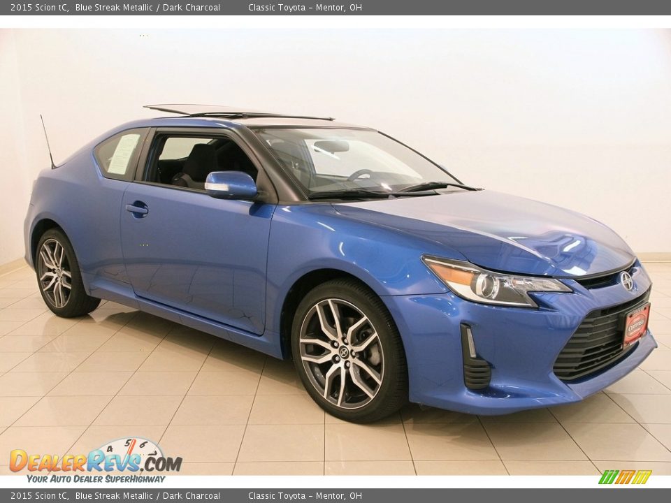 2015 Scion tC Blue Streak Metallic / Dark Charcoal Photo #1