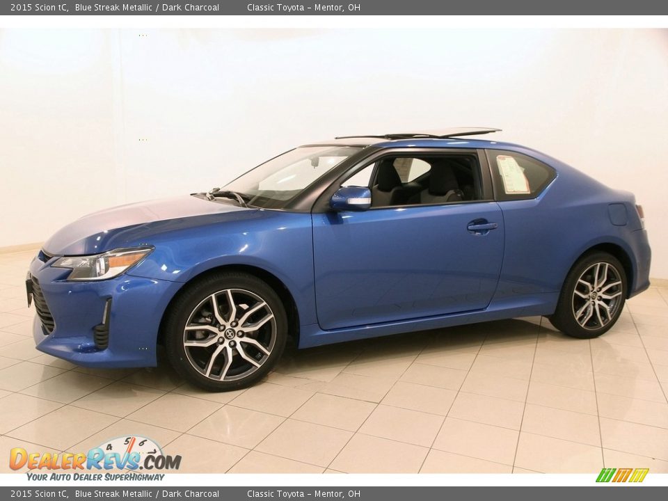 2015 Scion tC Blue Streak Metallic / Dark Charcoal Photo #3