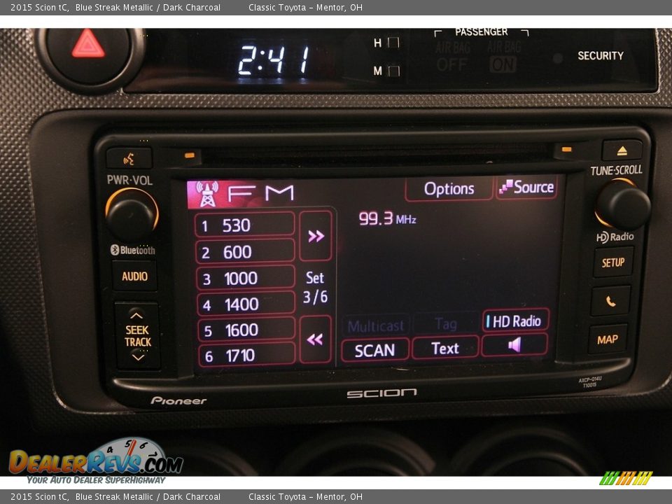 2015 Scion tC Blue Streak Metallic / Dark Charcoal Photo #11