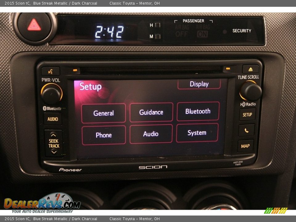 2015 Scion tC Blue Streak Metallic / Dark Charcoal Photo #13