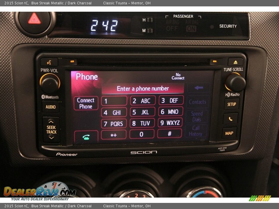 2015 Scion tC Blue Streak Metallic / Dark Charcoal Photo #14