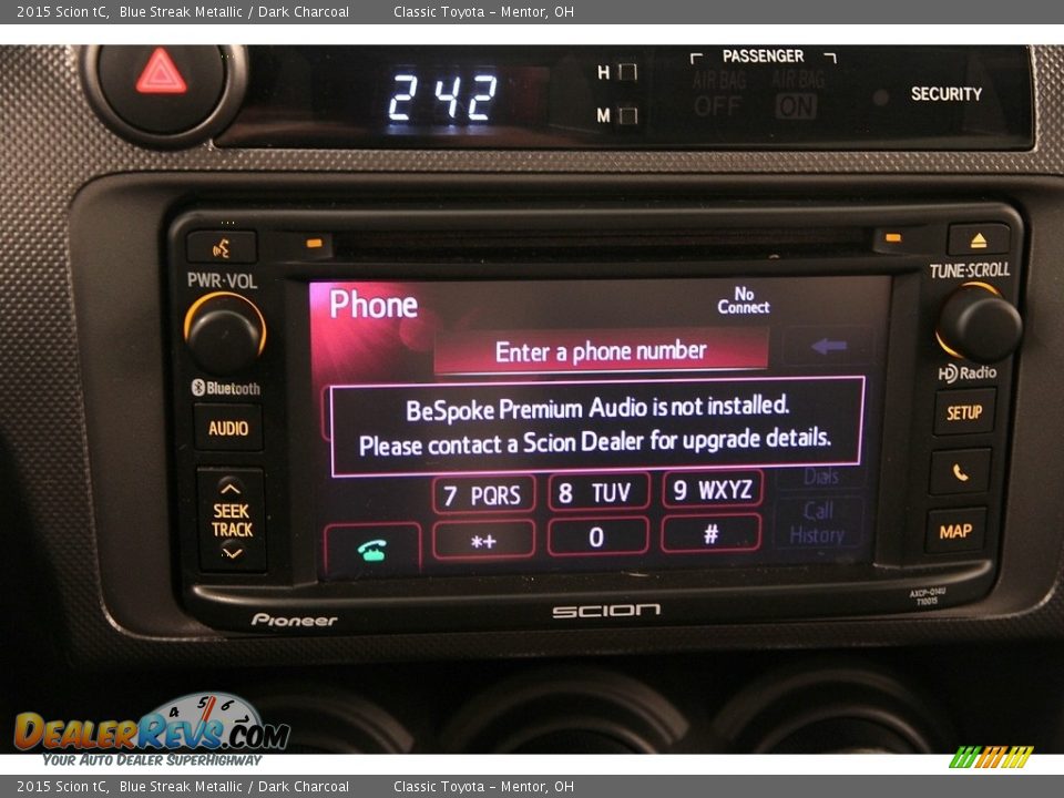 2015 Scion tC Blue Streak Metallic / Dark Charcoal Photo #15