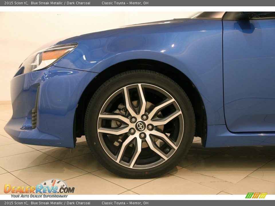2015 Scion tC Blue Streak Metallic / Dark Charcoal Photo #24
