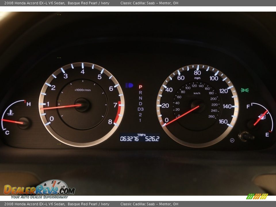 2008 Honda Accord EX-L V6 Sedan Basque Red Pearl / Ivory Photo #7
