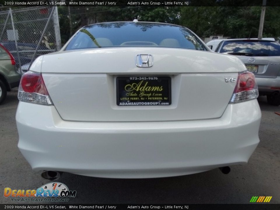 2009 Honda Accord EX-L V6 Sedan White Diamond Pearl / Ivory Photo #5