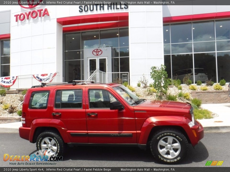 2010 Jeep Liberty Sport 4x4 Inferno Red Crystal Pearl / Pastel Pebble Beige Photo #2