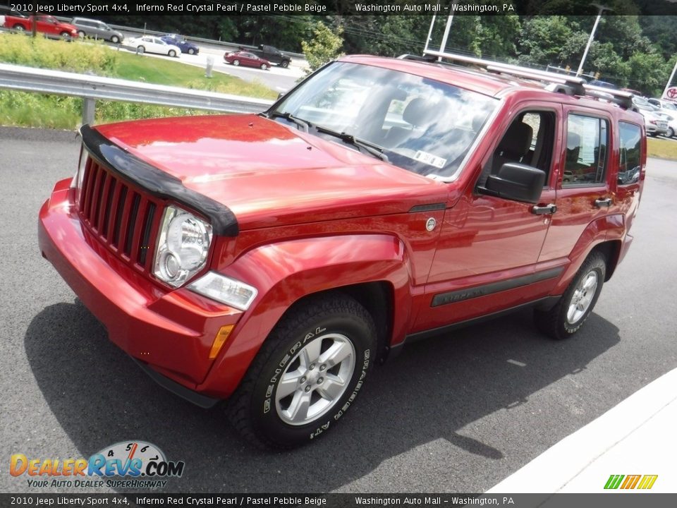 2010 Jeep Liberty Sport 4x4 Inferno Red Crystal Pearl / Pastel Pebble Beige Photo #6