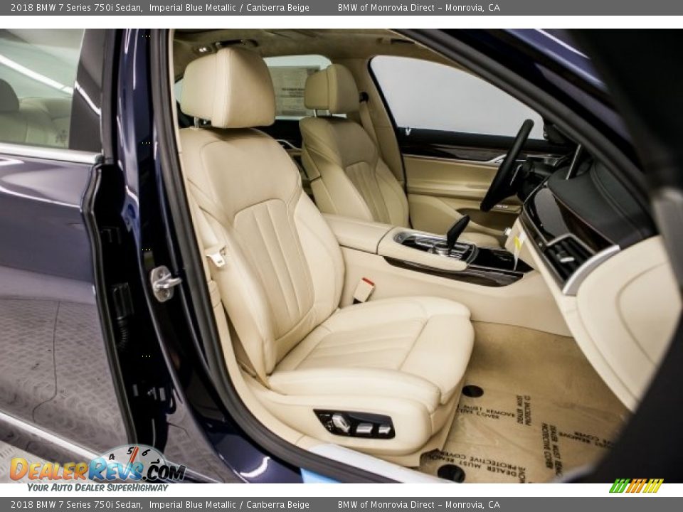 2018 BMW 7 Series 750i Sedan Imperial Blue Metallic / Canberra Beige Photo #2