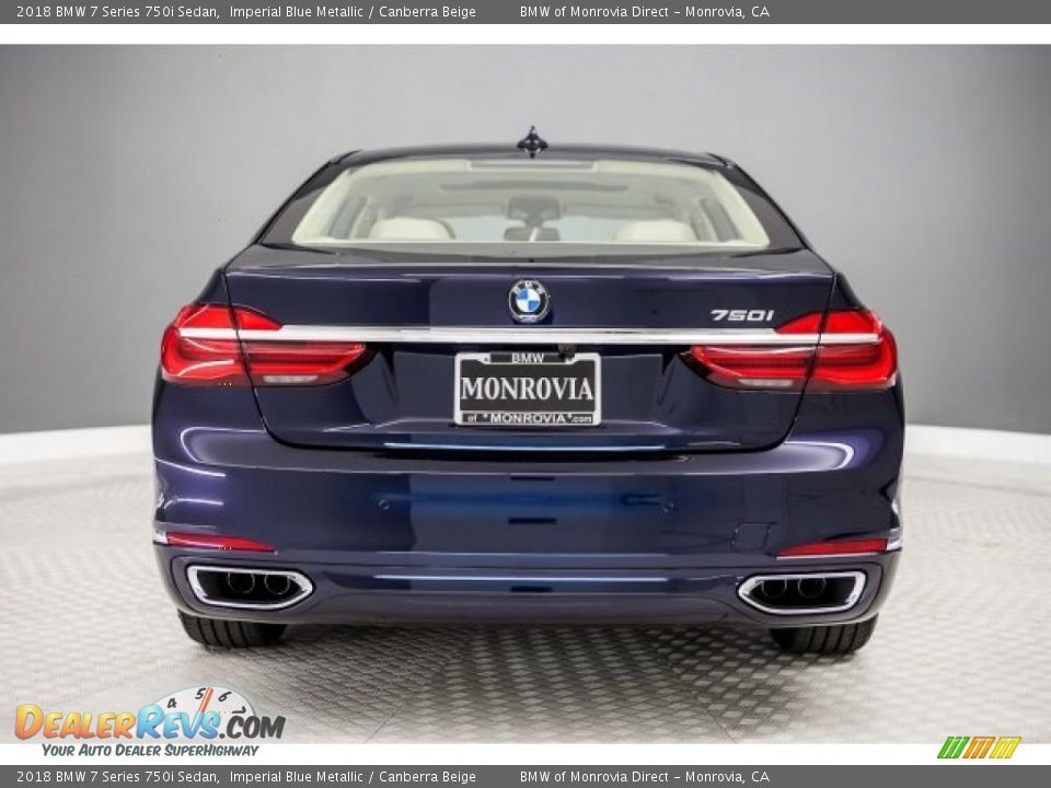 2018 BMW 7 Series 750i Sedan Imperial Blue Metallic / Canberra Beige Photo #4