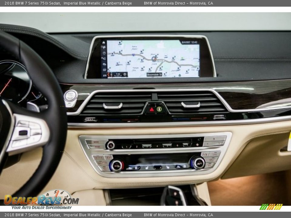 2018 BMW 7 Series 750i Sedan Imperial Blue Metallic / Canberra Beige Photo #6