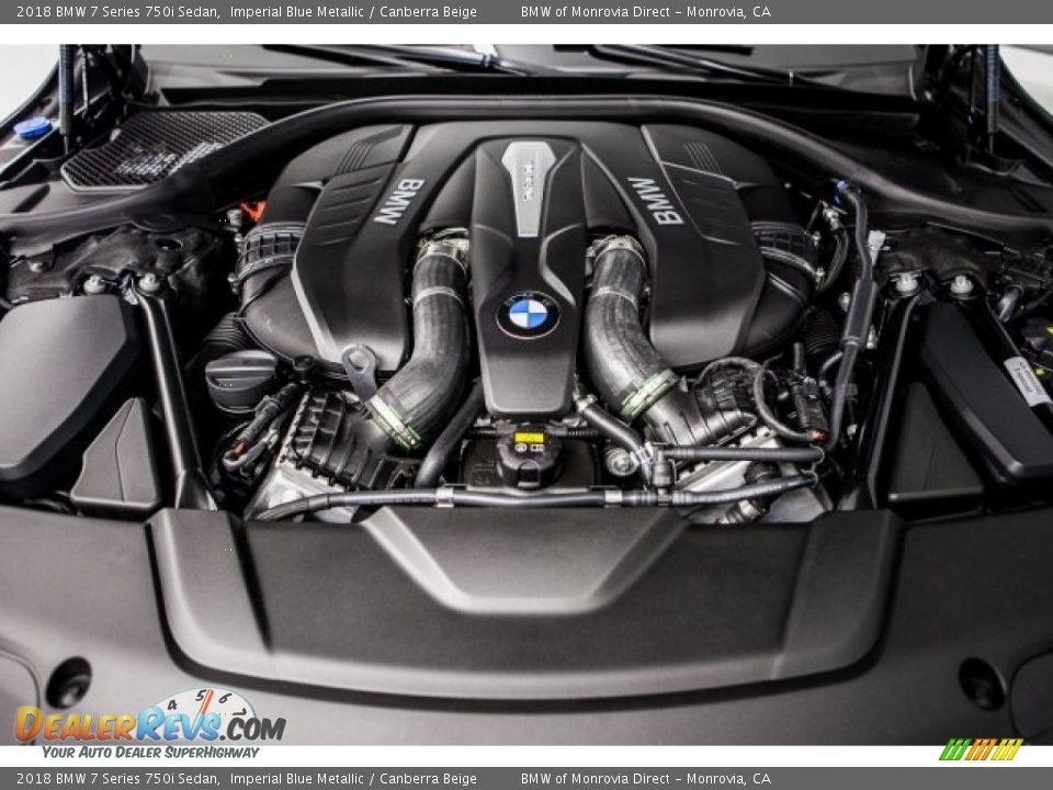 2018 BMW 7 Series 750i Sedan Imperial Blue Metallic / Canberra Beige Photo #8