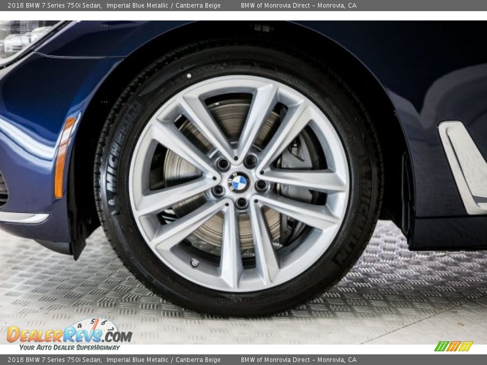 2018 BMW 7 Series 750i Sedan Imperial Blue Metallic / Canberra Beige Photo #9