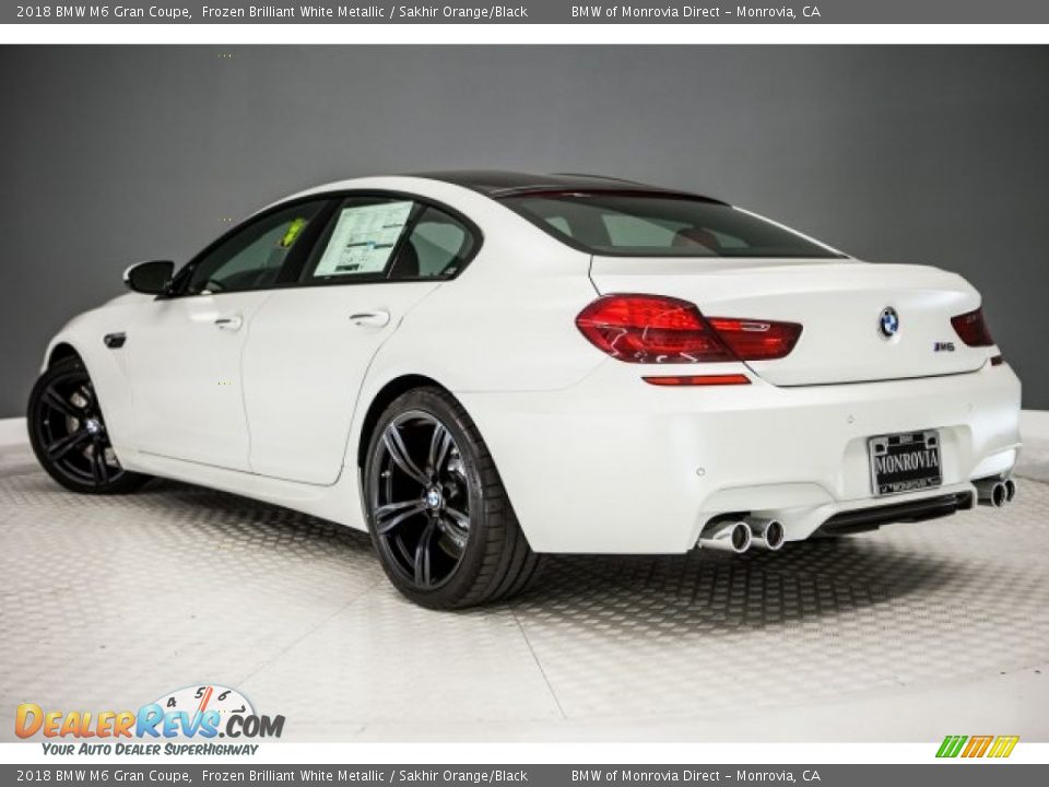 2018 BMW M6 Gran Coupe Frozen Brilliant White Metallic / Sakhir Orange/Black Photo #3
