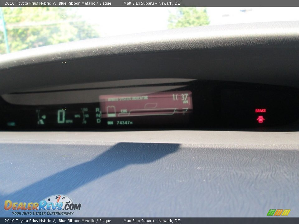 2010 Toyota Prius Hybrid V Blue Ribbon Metallic / Bisque Photo #25