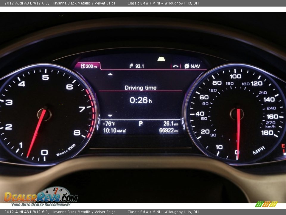 2012 Audi A8 L W12 6.3 Gauges Photo #12