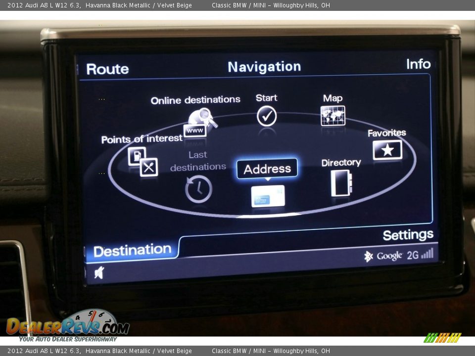 2012 Audi A8 L W12 6.3 Havanna Black Metallic / Velvet Beige Photo #15