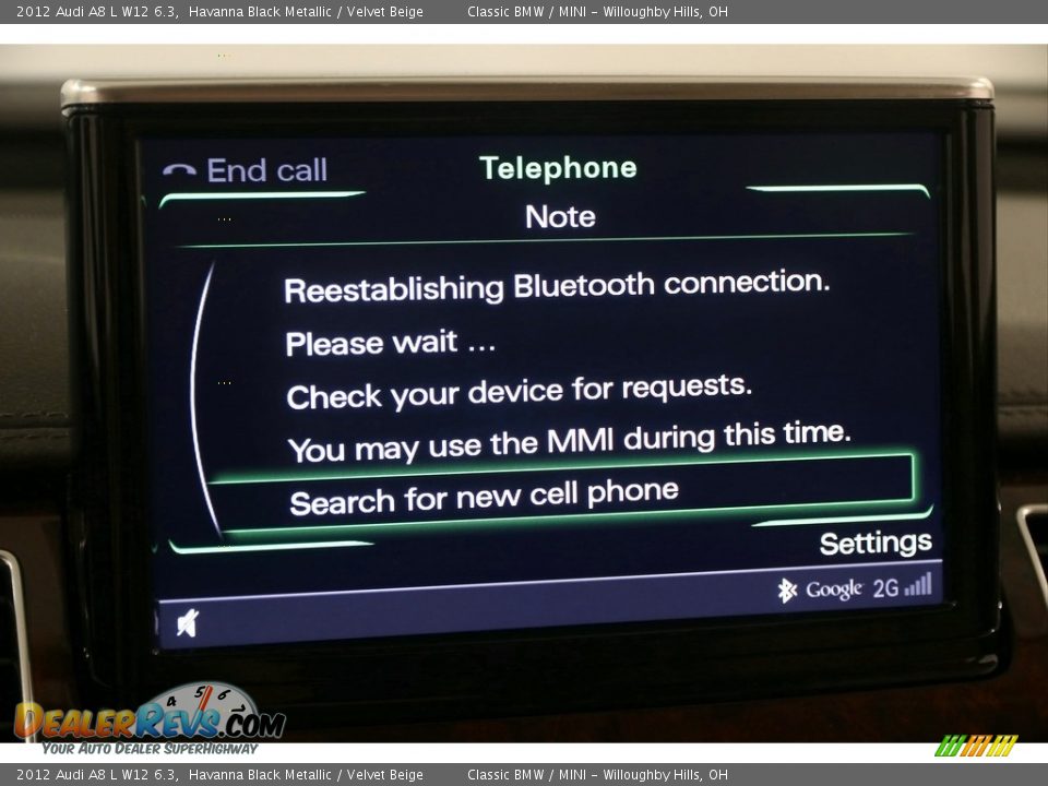 2012 Audi A8 L W12 6.3 Havanna Black Metallic / Velvet Beige Photo #17