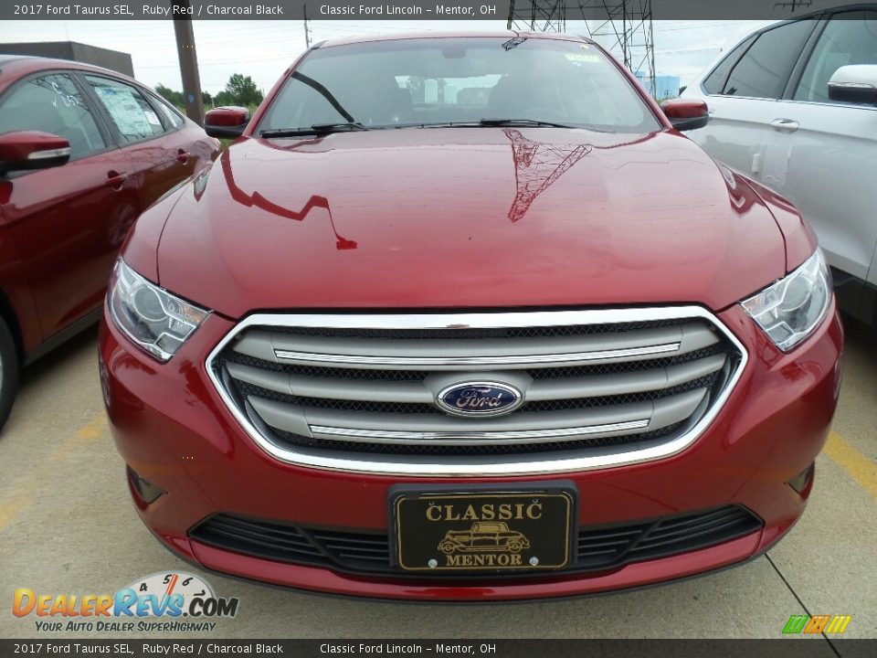 2017 Ford Taurus SEL Ruby Red / Charcoal Black Photo #2