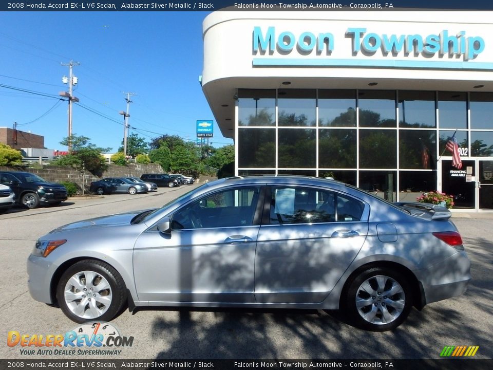 2008 Honda Accord EX-L V6 Sedan Alabaster Silver Metallic / Black Photo #2