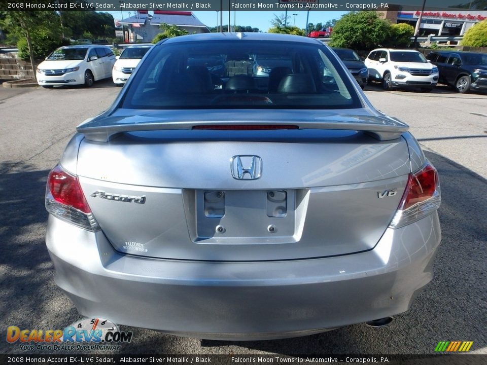 2008 Honda Accord EX-L V6 Sedan Alabaster Silver Metallic / Black Photo #4