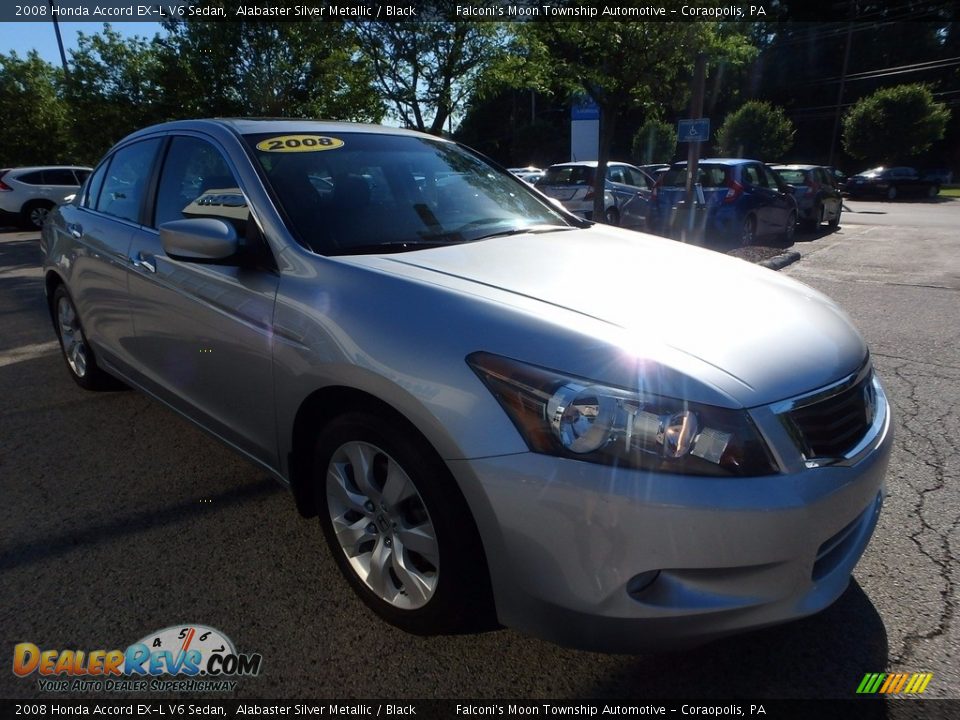 2008 Honda Accord EX-L V6 Sedan Alabaster Silver Metallic / Black Photo #7